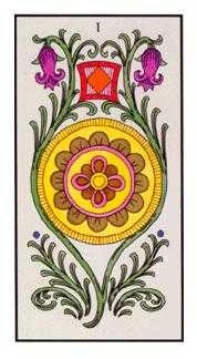 Ace of Pentacles Tarot card in Angel Tarot Tarot deck