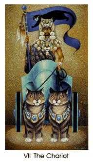 The Chariot Tarot card in Cat People Tarot deck