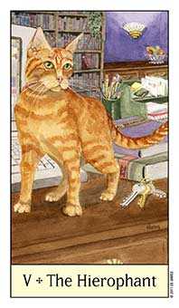 The Hierophant Tarot card in Cat's Eye Tarot deck