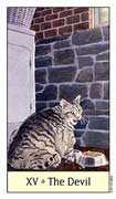 The Devil Tarot card in Cat's Eye deck