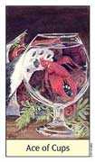 Ace of Cups Tarot card in Cat's Eye deck