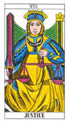 Justice Tarot card in Classic deck