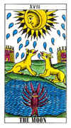 The Moon Tarot card in Classic deck