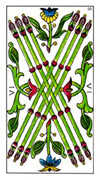 Six of Wands Tarot card in Classic deck