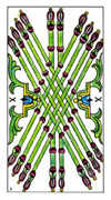 Ten of Wands Tarot card in Classic deck