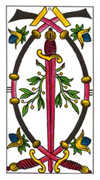Three of Swords Tarot card in Classic deck