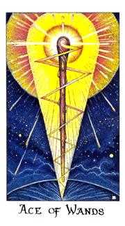 Ace of Wands Tarot card in Cosmic Tarot deck