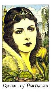 Queen of Coins Tarot card in Cosmic Tarot deck