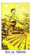 Six of Wands Tarot card in Cosmic deck