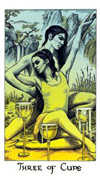 Three of Cups Tarot card in Cosmic deck