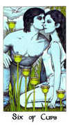 Six of Cups Tarot card in Cosmic deck