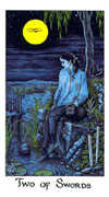 Two of Swords Tarot card in Cosmic deck