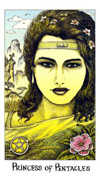 Princess of Coins Tarot card in Cosmic deck