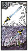 Two of Swords Tarot card in Esoterico deck
