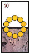 Ten of Coins Tarot card in Esoterico deck