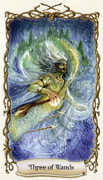 Three of Wands Tarot card in Fantastical Creatures deck