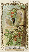 Four of Wands Tarot card in Fantastical Creatures deck