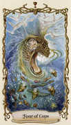 Four of Cups Tarot card in Fantastical Creatures deck