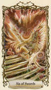 Six of Swords Tarot card in Fantastical Creatures deck