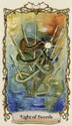 Eight of Swords Tarot card in Fantastical Creatures deck