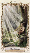 The Lovers Tarot card in Fantastical Creatures deck