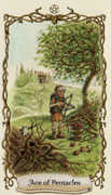 Ace of Pentacles Tarot card in Fantastical Creatures deck