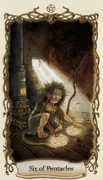 Six of Pentacles Tarot card in Fantastical Creatures deck