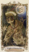 Eight of Pentacles Tarot card in Fantastical Creatures deck
