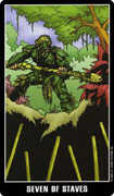 Seven of Wands Tarot card in Fradella deck