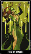 Ten of Wands Tarot card in Fradella deck