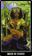 Queen of Wands Tarot card in Fradella deck
