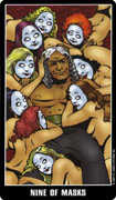 Nine of Cups Tarot card in Fradella deck