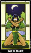 Two of Swords Tarot card in Fradella deck