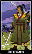 Five of Swords Tarot card in Fradella deck