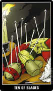 Ten of Swords Tarot card in Fradella deck