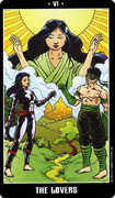 The Lovers Tarot card in Fradella deck