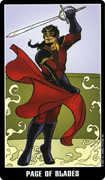 Page of Swords Tarot card in Fradella deck