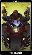The Chariot Tarot card in Fradella deck