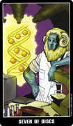 Seven of Coins Tarot card in Fradella deck