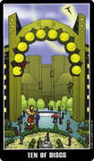 Ten of Coins Tarot card in Fradella deck