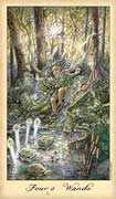 Four of Wands Tarot card in Ghosts & Spirits deck