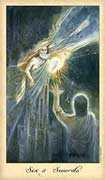 Six of Swords Tarot card in Ghosts & Spirits deck