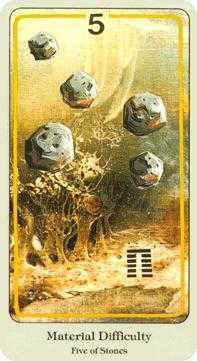 Five of Coins Tarot card in Haindl Tarot deck