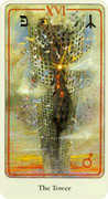 The Tower Tarot card in Haindl deck