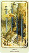 Four of Swords Tarot card in Haindl deck