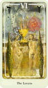 The Lovers Tarot card in Haindl deck