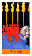 Six of Imps Tarot card in Halloween deck