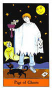 Page of Ghosts Tarot card in Halloween deck