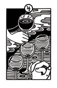 Four of Cups Tarot card in Heart & Hands deck
