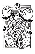 Five of Swords Tarot card in Heart & Hands deck